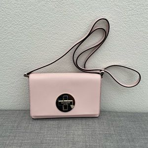 Kate Spade Light Pink Leather Astor Court Flap Crossbody Bag